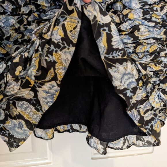 ROBERT RODRIGUEZ Nikita Cut Out Back Floral Ruffle Mini Dress Sz 2 / 4 - Picture 7 of 15